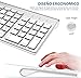FENIFOX Teclado y Raton inalambrico, diseño ergonómico 2,4 G Teclado inalámbrico y...