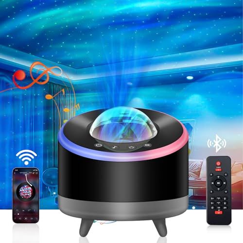 HABOWN Proyector Estrella LED Luz Nocturna Cielo Estrellado con Mando a Distancia/Altavoz Bluetooth/Temporizador Proyector de Estrellas Galaxy para Niños Adultos Dormitorio Fiesta y Regalo(Negro)