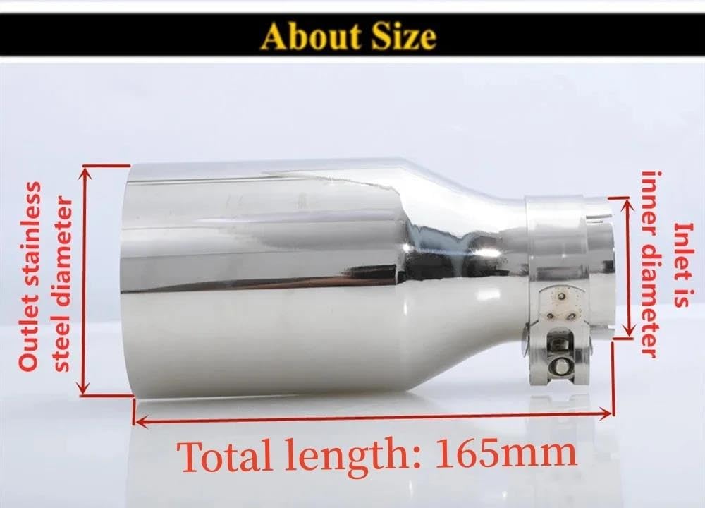 Dla Mazda 1 PC Układ Wydechowy Ze Stali Nierdzewnej Końcówka Rury Wydechowej Samochodu Pojedyncza Prosta Końcówka Tłumika Akcesoria(IN 63MM OUT 89MM)