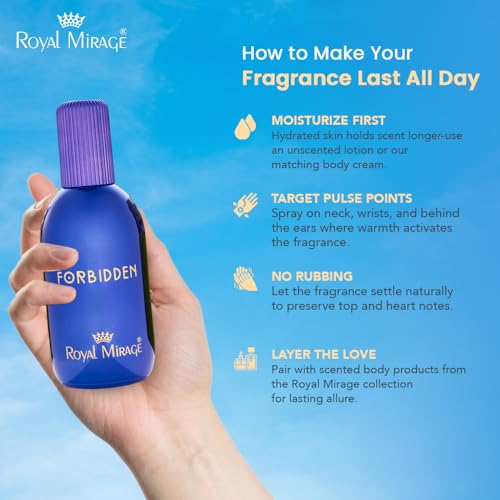 Royal Mirage Forbidden Eau de Toilette for Women & Men - Bold Floral Oriental Perfume Spray with Citrus & Amber Notes - 3.4 oz / 100ml