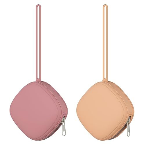 Miniatura 9 de Paquete de 2 fundas de silicona para chupón, funda portátil de silicona para bolsa de pañales, chupetes de bebé recién nacidos, bolsa de silicona