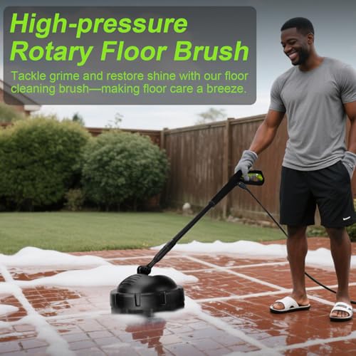 Der verbesserte 2026 Huhomco Reiniger in Aktion: Starker 180-Bar-Strahl entfernt Moos von Terrassenplatten mühelos mit...