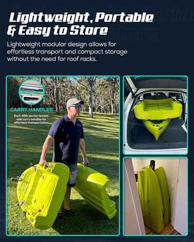 Reel Yaks Raider Modular Fishing Kayak - Propeller Drive, 9.5ft, 380 lbs Capacity, Black White Red - Pedal Fishing Kayaks for Adults & Youth, Sit on Top, Compact Storage, Lightweight, Easy Transport - Thumbnail 5