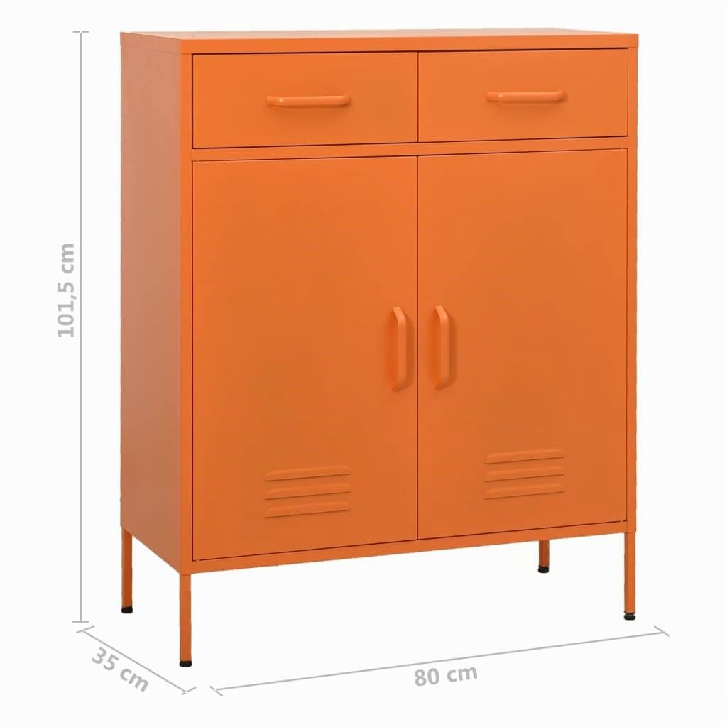 vidaXL Armadietto Arancione 80x35x101,5 cm in Acciaio
