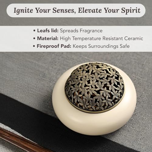 Image of Ekhasa Ceramic Dhoop Dani Loban Burner Holder Stand for Home | Dhup Kapoor Dani for Puja | Sambrani Dhoop Holder | Dhuni Burner Samrani Dhoop Batti Stand for Pooja | Dhup Stand Incense Oud Burner
