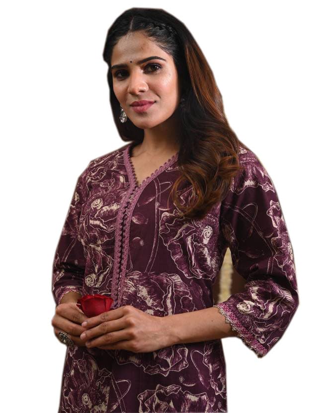 Image of FIRSTRAIN Women Cotton Straight Printed Kurti | Soft Breathable Kurta for Office & Casual Use | | Trendy Festive & Regular Wear Cotton Kurti