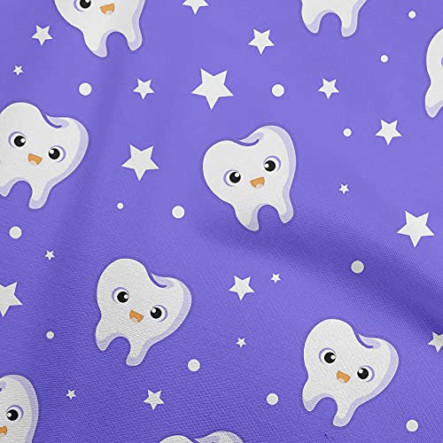 oneOone Velvet Medium Purple Fabric Teeth Dress Material Fabric Print Fabric by The Yard 58 Inch Wide