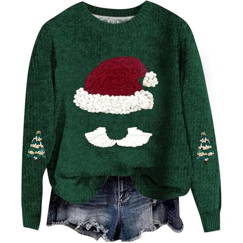 Jersey de Navidad informal en verde oscuro para cenas familiares en invierno