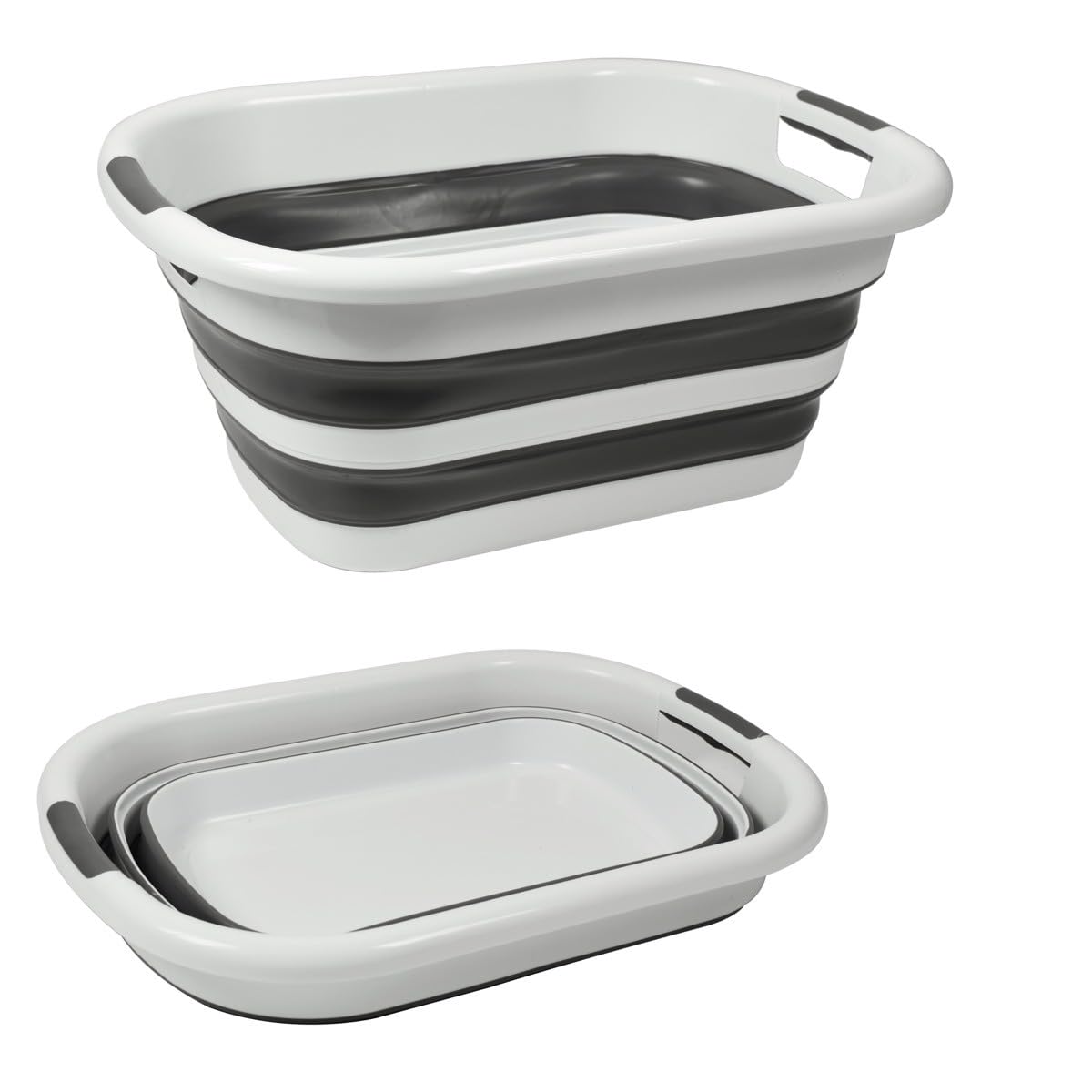 Cesto Bucato Pieghevole 58 Litri - Salvaspazio, Multiuso, Per Casa E Campeggio, Grigio - Foto 4