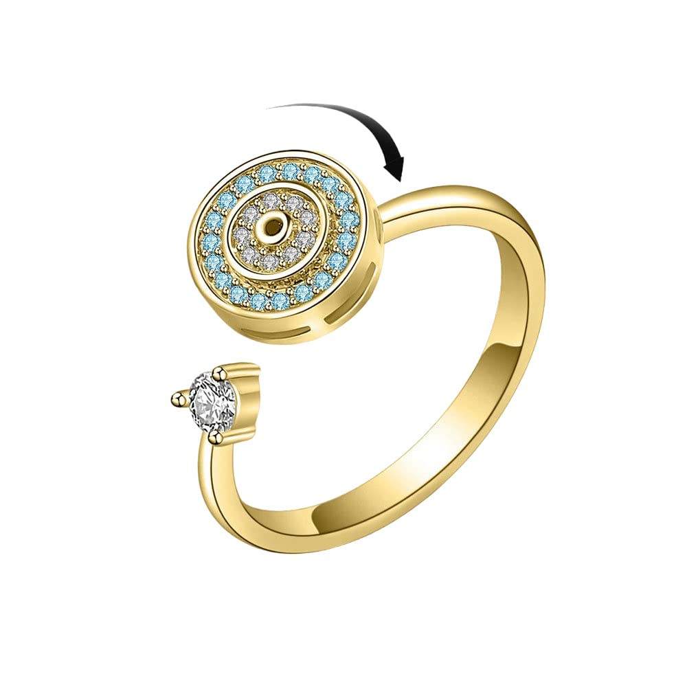 MYKI Rotating Round Evil Eye Ring For Women & Girls (Gold) (B0BYJ9MXH6) Amazon Price History, Amazon Price Tracker