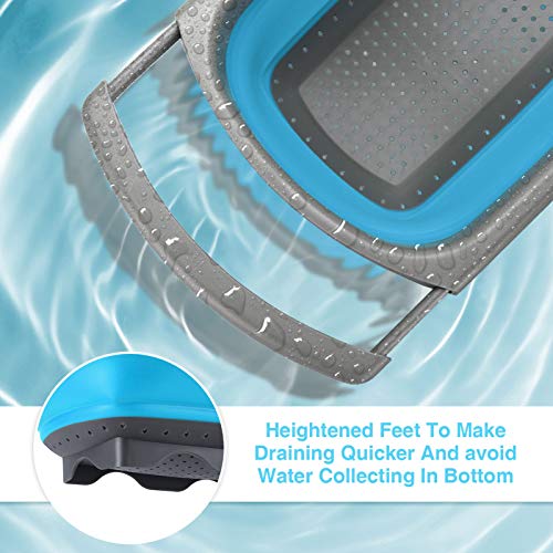 Syntrific Silicone Collapsible Colander Set of 4-Includes 1pc 6 Quart Over the Sink Strainer, 2pc 4 Quart and 1pc 2 Quart Round Folding Strainers.Dishwasher-Safe，BPA Free - Thumbnail 5