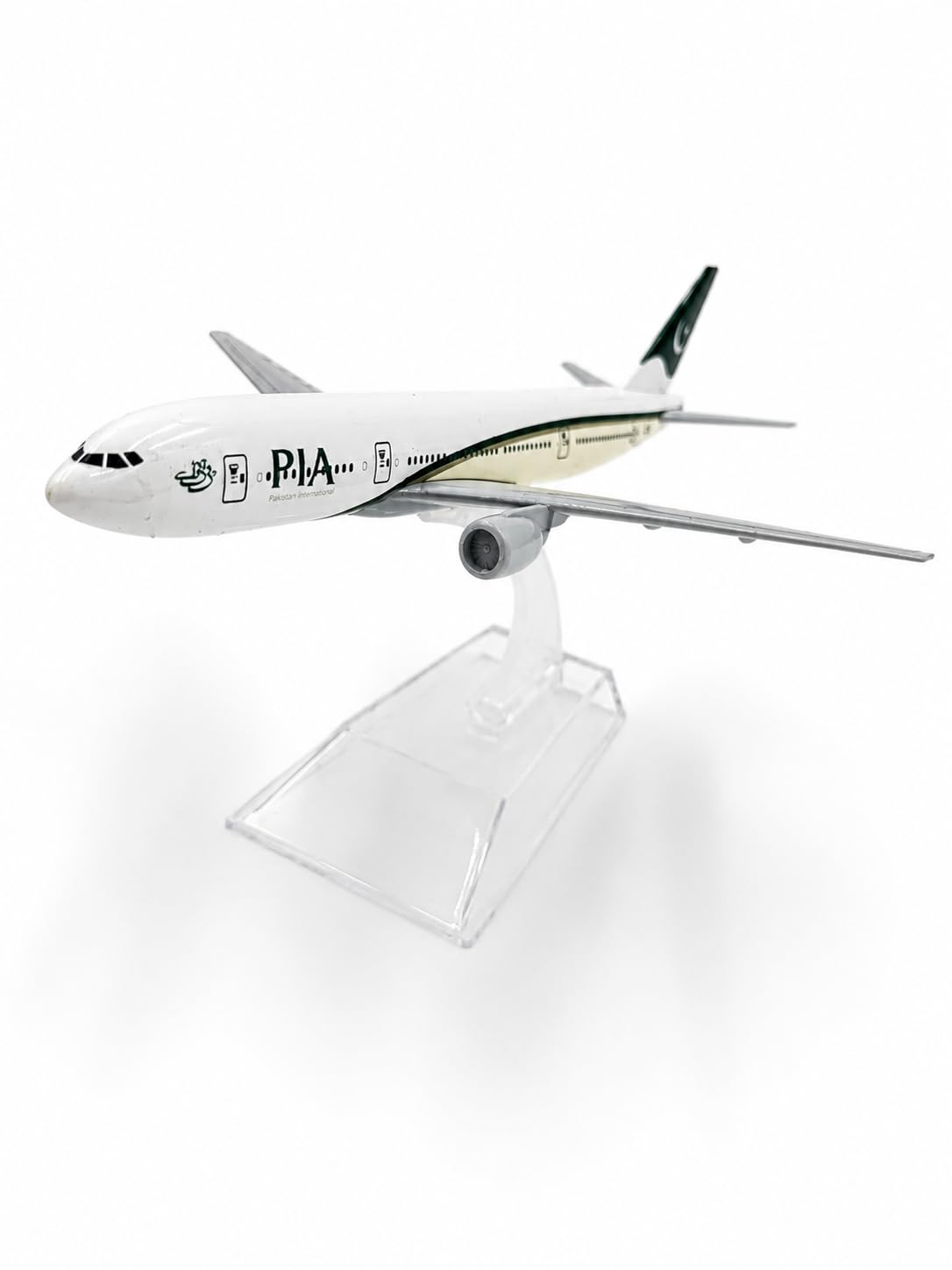 indigo® PIA Pakistan Airlines Boeing 777 Diecast Metal Model Aircraft with Display Stand, 1:400 Scale Airline Aeroplane Collectable Display Jet Airliner Replica, Aviation Gift for Collectors