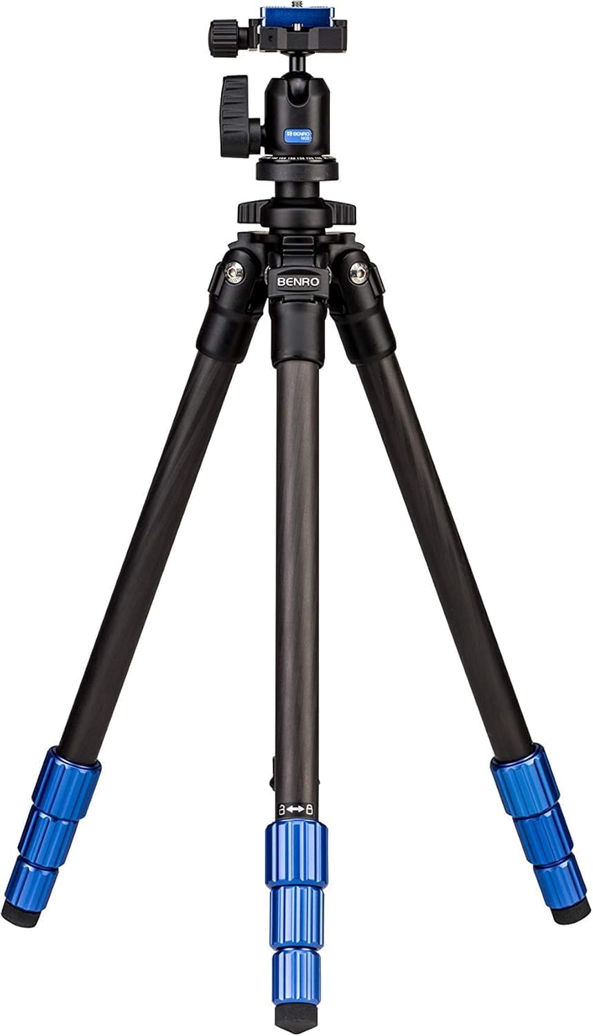 Slim Carbon-Fiber Tripod Kit w/ N00 Ball Head – Lightweight, 8.8 lb Load, 57.6″ Max, 20.1″ Folded – Ideal Travel Tripod for Mirrorless & DSLR Cameras (TSL08CN00)