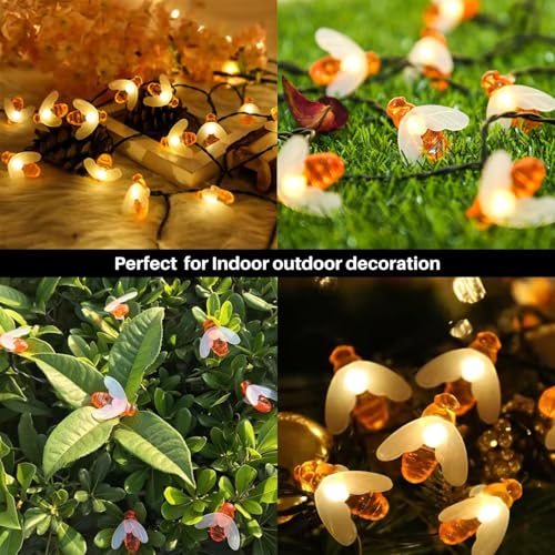 Image of K D Honey Bee String Fairy Lights -Yellow | 16 LED Honee Bee led Light with Plug | 7.5 ft Length | Waterproof Decor Lights for Diwali /Cafe /Home for Indoor & Outdoor (Honey bee Yellow)