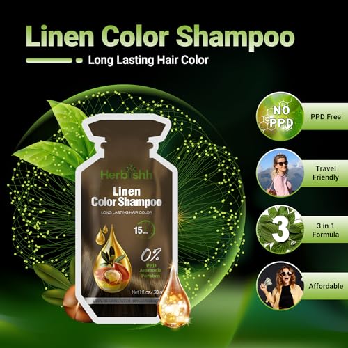 Herbishh Hair Color Shampoo | Long Lasting Gray Coverage