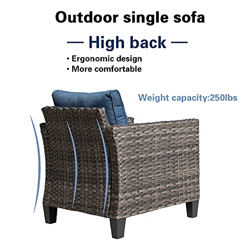 Ovios B09PTZ4189 Patio Furniture Set 7 Pcs High Back Sofa Outdoor Conversation Sets All Weather Wicker Rattan Sectional Sofa Set Couch And Chairs Garden Backyard Porch thumb #6