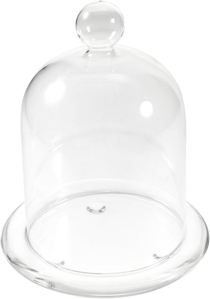 PRETYZOOM 1set Glass Food Cover with Sturdy Base Dustproof Cake Dome for Desserts Baked Goods Compact for Keeping Food Fresh Comfortable Grip Handle