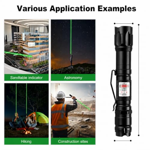 Image of Damflew Green Laser Pointer, Type-C Charge, Laser Beam with Starry-Sky Cap | Starry-Sky Patterns, One-Click Constant-On, for Hiking, Presentations & Outdoor Use (Professional-Grade Green Light)