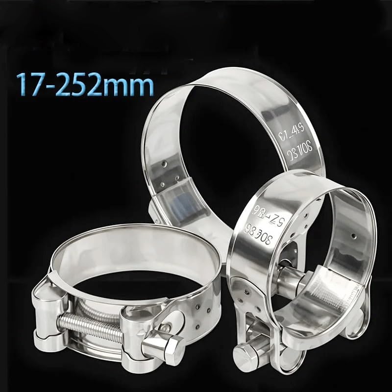 1pcs 304 Stainless Steel Hose Clamp - Durable & Adjustable for Exhaust and Water Pipe Sealing(214-226mm)