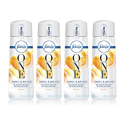 Febreze One Fabric and Air Freshener Mist Refills, Mandarin Scent, (4 count, 10.1 fl oz)