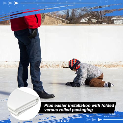 White Ice Rink Liner 6 Mil Ice Skating Rink for Backyard Replacement Ice Rink Liner DIY Backyard Rink Tarp for at Home Hockey Practice or Ice Skating Training - Image 5