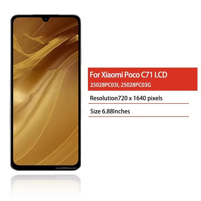 SHOWGOOD Écran tactile LCD pour Xiaomi Poco C71 25028PC03I 25028PC03G LCD Écran Tactile Digitizer Assemblée Remplacement
