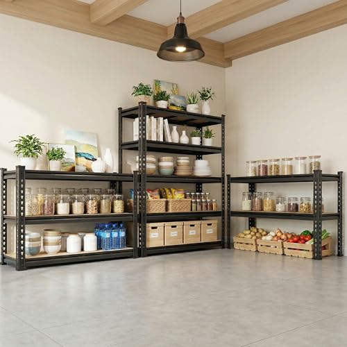 Romorgniz 3500LBS Garage Shelving 5 Tier Storage Shelves, Adjustable Shelving Units and Storage, Metal Shelves Heavy Duty for Garage Warehouse Kitchen Basement Pantry, 55.1" W x 72.1" H x 24...