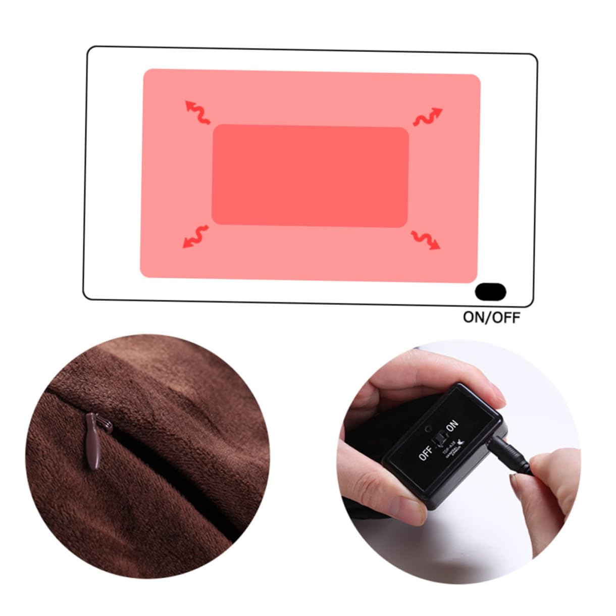 Couverture Chauffante D’hiver USB 5v en Polyester avec Compartiments