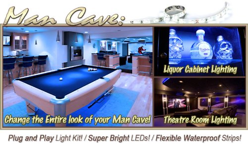 Biltek 6' Ft Blue Home Theater Room Tv Remote Controlled Led Strip Lighting Smd3528 Wall Plug - Sports Memorabilia Theatre Room Tv Liquor Cabinet Aquarium Wine Cellar Dart Board Waterproof 110V-220V #TOP1