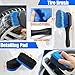 Car Wheel Brush Kit, Soft Drill Wheel Cleaner Brush, Tire Brush, Detailing Brush, and Detailing Pads, No Scratches Car Wheel Cleaning Kit for Wheels, Tires, Rims, Engines, Exhaust(Blue+White, 6 Pack)