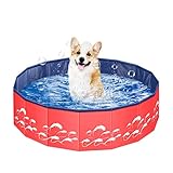 【Portátil】: la piscina infantil para perros adopta un diseño plegable. Fácil de almacenar, conveniente para que usted y su perro lo lleven con usted.