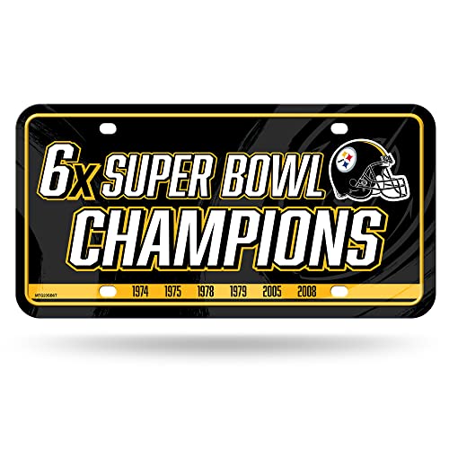 Rico Industries NFL Pittsburgh Steelers Champ Metal Auto Tag 8.5" x 11" - Great for Truck/Car/SUV by Rico Industries - Used condition - US$10.59