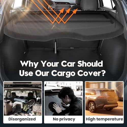 Image of Powerty Cargo Cover for 2018-2024 Nissan Kicks Trunk Cover Privacy Cover Board Trunk Security Shield Shade for Nissan Kicks Accessories