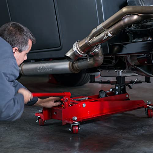Big Red Tr4076 Torin Hydraulic Roll-Under Transmission Service/Floor Jack: 1/2 Ton (1,000 Lb) Capacity, Red #TOP4