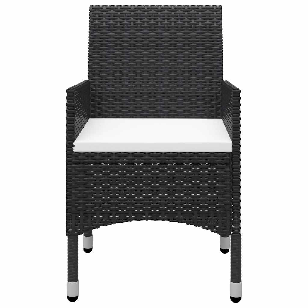 Set di mobili da giardino da 11 pezzi, nero, con tavolo da pranzo, 6 sedie, 4 sgabelli e cuscini imbottiti, per terrazza, balcone e giardino, resistente alle intemperie, set da pranzo, divano