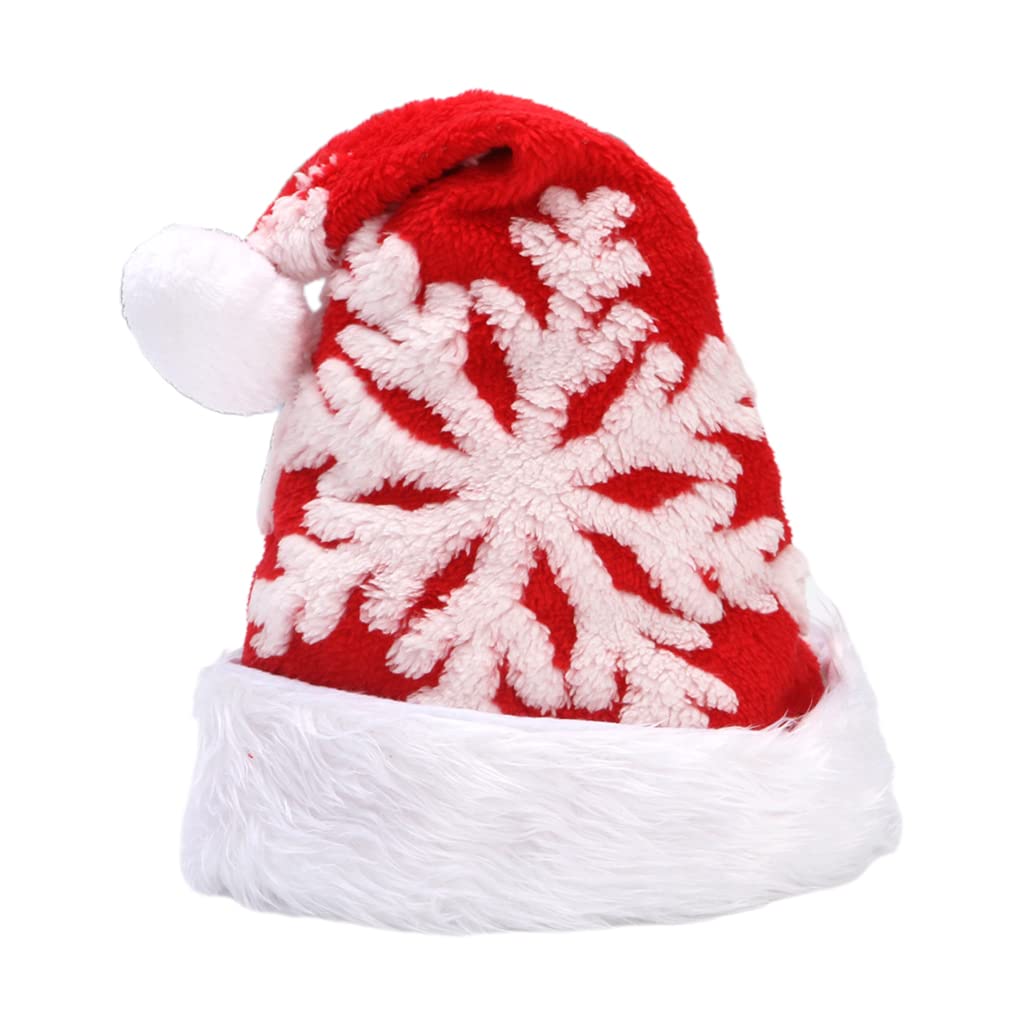 Elnwnnkc Unisex Kids Red Christmas Hat /Gray Snowflake Santa Hat For Christmas Halloween Cosplay Masquerades Party Gatherings Hats Nightmare Before Bulk Light Up Funny The Cold Women Kids Adults Cap Baby