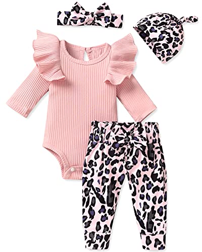 Image of fioukiay Baby Girls Clothes Infant Romper Bodysuit Pants Set with Headband