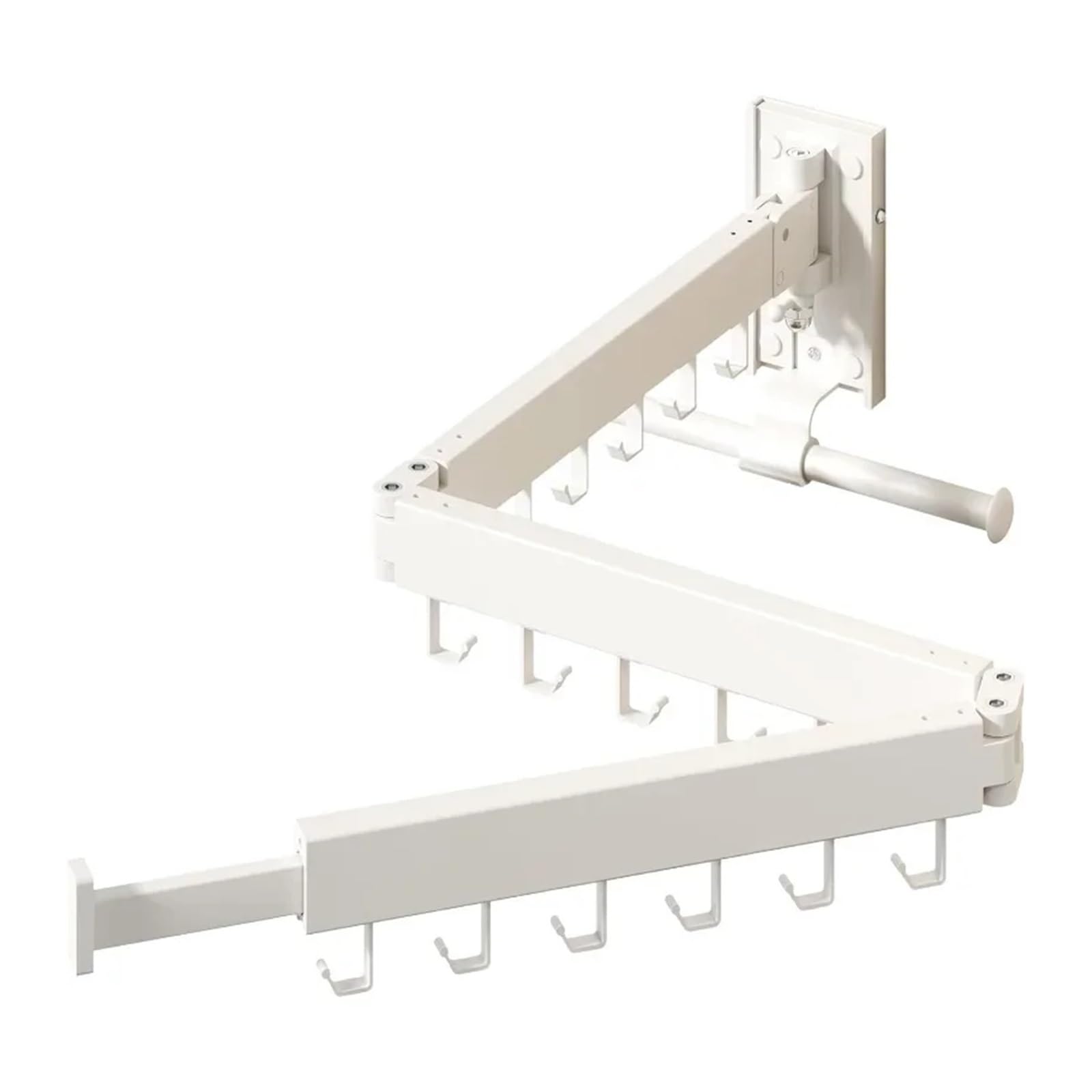 AXYLQJVZNC Extendable Wall Mounted Clothes Hanger, Drying Rack with Mounting Brackets(White)