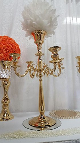 UiEvents.com 30 inches Gold Candelabra for Wedding Centerpieces