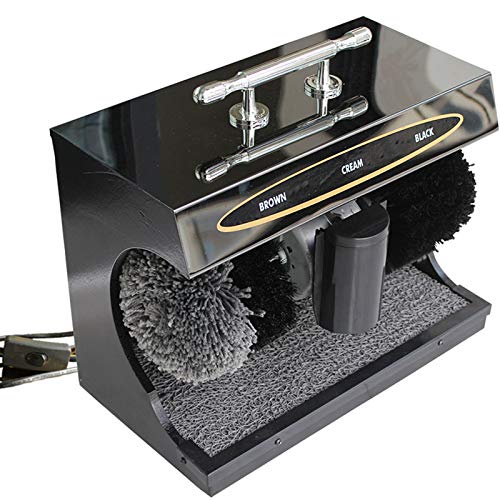 PVGYUJFD Máquinas limpiabotas. Sensor de Infrarrojos Completamente automático, Cuero Comercial for hoteles en el vestíbulo del Hotel(Black)