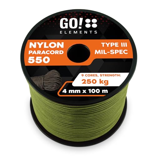 Paracord 550 Typ III | ø 4mm - 11 Kerne - max. 250 kg | 100%...