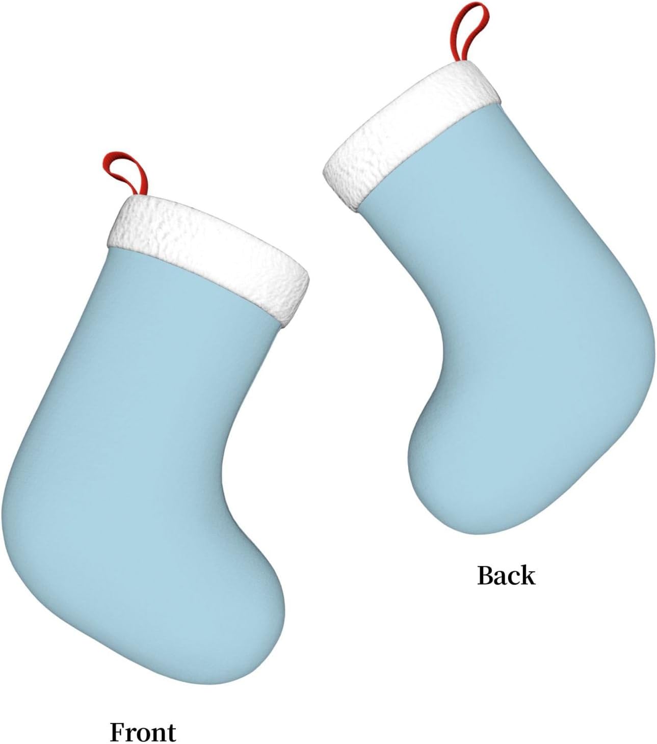 Light Blue Print Christmas Stockings, Hanging Fireplace Xmas Decor image 3
