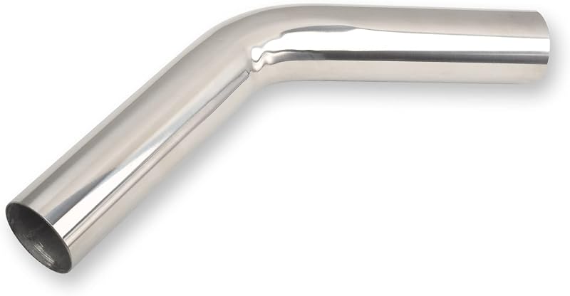 Tubo de escapamento curvado em mandril FGJQEFG 45° em aço inoxidável T304, 3" – 1 unidade