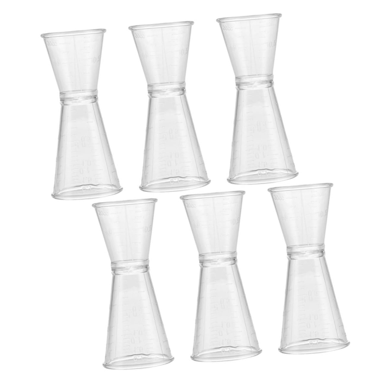 PRETYZOOM Bartender Measure Cup 6pcs Plastic Double Jigger Home Bartending Measuring Cup