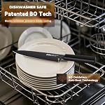 OOU 15 Couteau de cuisine en pièces, couteaux de cuisine haute carbone en acier inoxydable, ensemble de couteau noir antirouille avec bloc d'affûtage intégré, noir