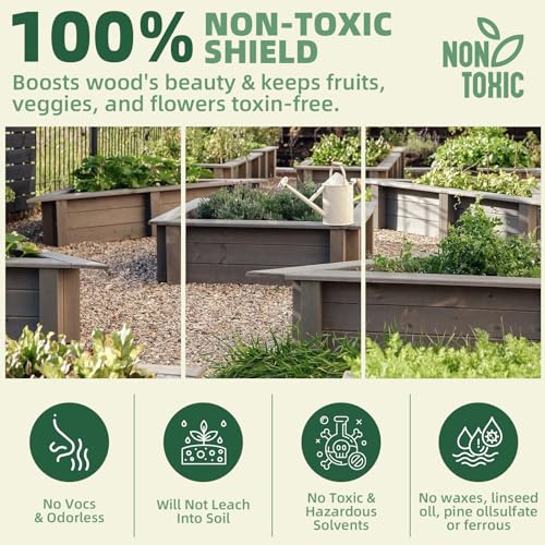 Garden Box Sealer 32OZ/946ML, Non-Toxic & Plant-Based Waterproofing Wood Sealer for Raised Garden Beds, Planters & Pet Shelters, Long-Lasting Protection Against Water, Sun & Weather Damage - Thumbnail 3