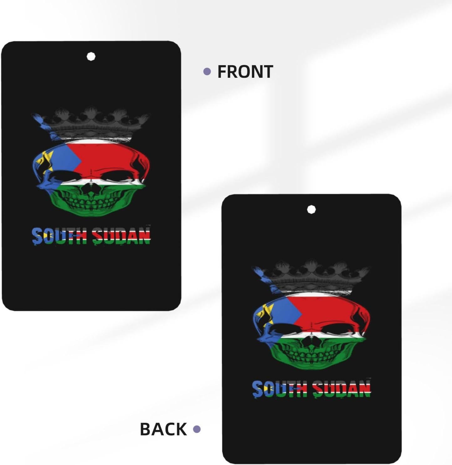 100 PCS Vintage South Sudan Sudanese King Skull Car Air Fresheners Cards Set, Multi-Pack Scented Cards, Long-Lasting Auto Fragrance Cards for Vehicle, Home & Office Rectangle