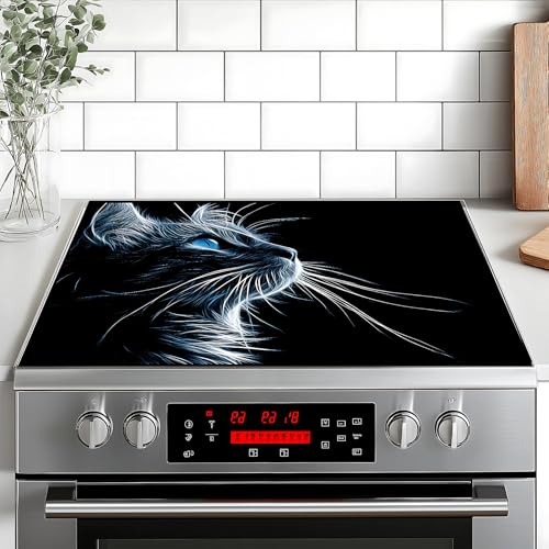 Image of Stove Top Cover for Home Decoration Kitchen Pad Washable Cooktop Covers Countertop Stove Protector Mat for Home Kitchen Cooktops (cat, 28 inchx20 inch)