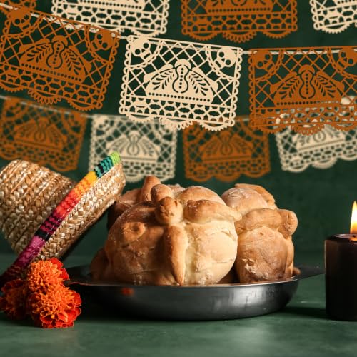 Image of Simgoing 4 Pack Papel Picado Classroom Decor Wooden Mexican Banners,Vintage