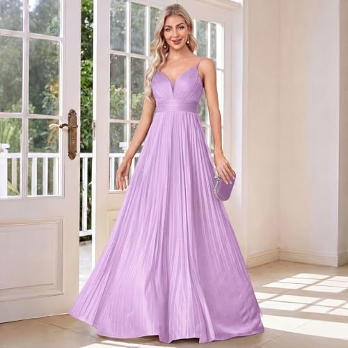 Image of Sexy Backless Maxi Formal Dress for Women with Sequin, Sleeveless Pleated Evening Gowns for Wedding and Cocktail